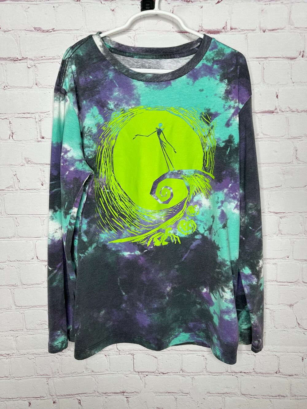 Disney's The Nightmare Before Christmas Long Sleeve Tie Dye Tshirt Boys XL